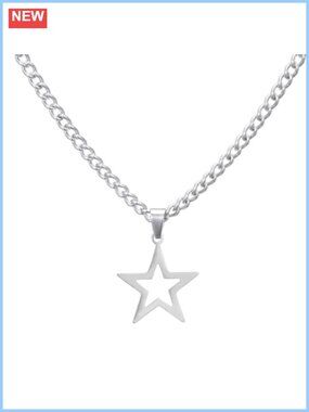 Hollow Star Pendant Necklace Titanium Steel Adjustable Chain